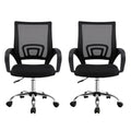 Artiss Mesh Office Chair Mid Back Black 2 Pack