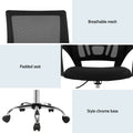 Artiss Mesh Office Chair Mid Back Black 2 Pack