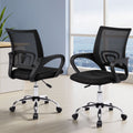 Artiss Mesh Office Chair Mid Back Black 2 Pack