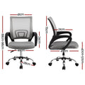 Artiss Mesh Office Chair Mid Back Grey