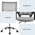 Artiss 2x Mesh Office Chair Mid Back Grey