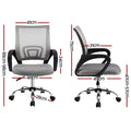 Artiss Mesh Office Chair Mid Back Grey x2