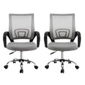 Artiss Mesh Office Chair Mid Back Grey x2