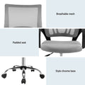 Artiss Mesh Office Chair Mid Back Grey x2