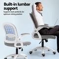 Artiss 2x Mesh Office Chair Grey Mid Back Computer Gaming Desk