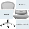 Artiss 2x Mesh Office Chair Grey Mid Back Computer Gaming Desk