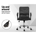 Artiss Mesh Office Chair Mid Back Black