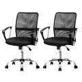 Artiss Mesh Office Chair Mid Back Black 2 Pack