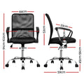 Artiss Mesh Office Chair Mid Back Black 2 Pack