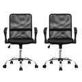Artiss Mesh Office Chair Mid Back Black 2 Pack