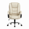 Artiss Executive Office Chair Leather Tilt Beige