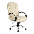 Artiss Executive Office Chair Leather Beige Tilt