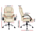 Artiss Executive Office Chair Leather Beige Tilt