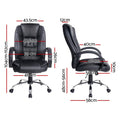 Artiss Executive Office Chair Leather Black Tilt