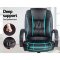 Artiss Executive Office Chair Leather Black Tilt