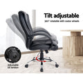 Artiss Executive Office Chair Leather Black Tilt