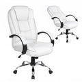 Artiss Executive Office Chair Leather Tilt White