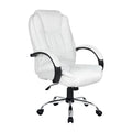 Artiss Executive Office Chair Leather White Tilt