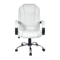 Artiss Executive Office Chair Leather White Tilt