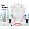 Artiss Executive Office Chair Leather White Tilt