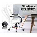 Artiss Executive Office Chair Leather White Tilt