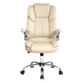Artiss Executive Office Chair Leather Tilt Beige