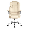 Artiss Executive Office Chair Leather Beige Tilt