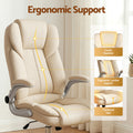 Artiss Executive Office Chair Leather Beige Tilt