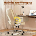 Artiss Executive Office Chair Leather Beige Tilt