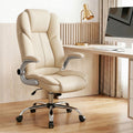 Artiss Executive Office Chair Leather Beige Tilt