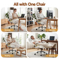 Artiss Executive Office Chair PU Leather Flip-up Arms Recline Gaming Chair White