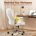 Artiss Executive Office Chair PU Leather Flip-up Arms Recline Gaming Chair White