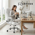 Artiss Executive Office Chair PU Leather Flip-up Arms Recline Gaming Chair White