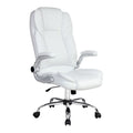 Artiss Executive Office Chair White Leather Tilt