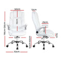 Artiss Executive Office Chair White Leather Tilt