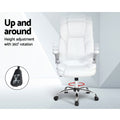 Artiss Executive Office Chair White Leather Tilt