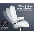 Artiss Executive Office Chair White Leather Tilt