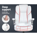 Artiss Executive Office Chair White Leather Tilt