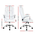 Artiss Executive Office Chair White Leather Tilt