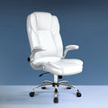 Artiss Executive Office Chair White Leather Tilt