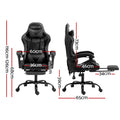 Artiss Gaming Office Chair Grey Leather Executive Footrest