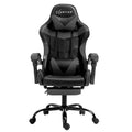 Artiss Gaming Office Chair Grey Leather Executive Footrest