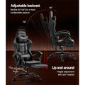 Artiss Gaming Office Chair Grey Leather Executive Footrest