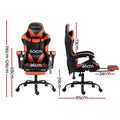 Artiss Gaming Office Chair Leather Orange Footrest Computer