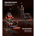 Artiss Gaming Office Chair Leather Orange Footrest Computer