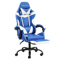 Artiss Gaming Office Chair Executive Leather Footrest Blue