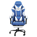 Artiss Gaming Office Chair Executive Leather Footrest Blue