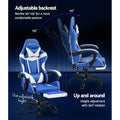 Artiss Gaming Office Chair Executive Leather Footrest Blue