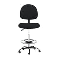 Artiss Drafting Stool Office Chair Black Fabric