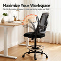 Artiss Drafting Stool Mesh Office Chair Black